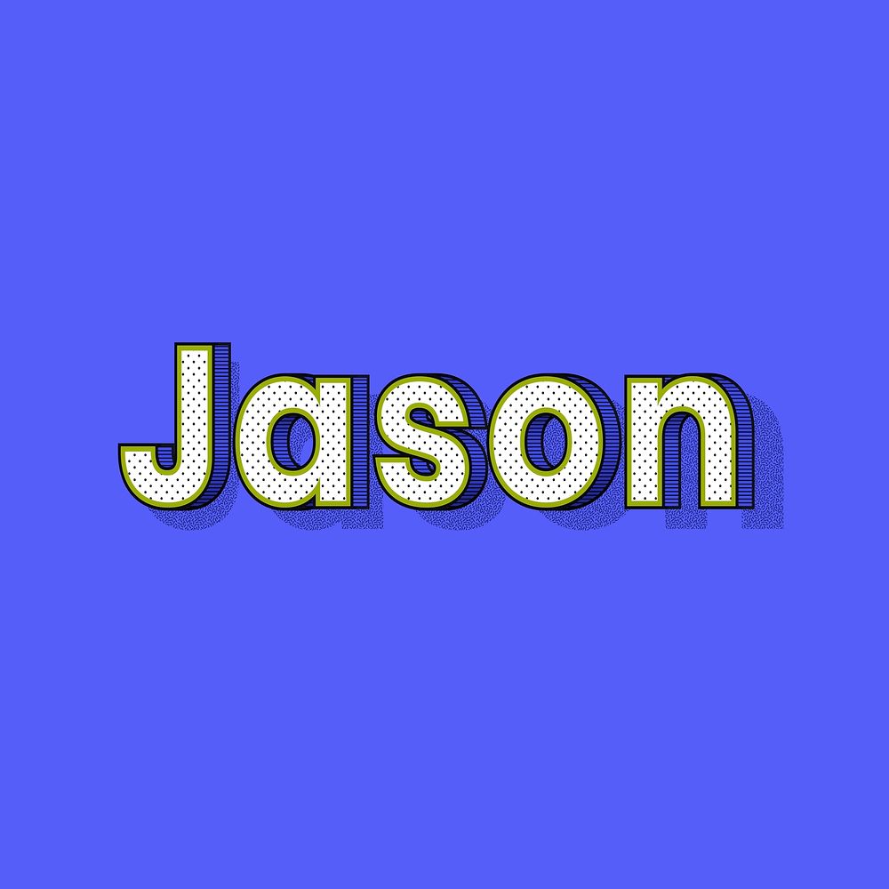 Jason name halftone shadow style typography