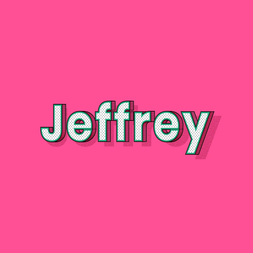 Jeffrey name lettering font shadow retro typography