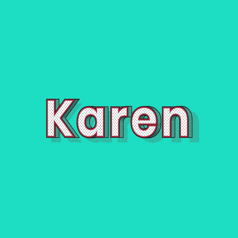 Karen name retro dotted style design