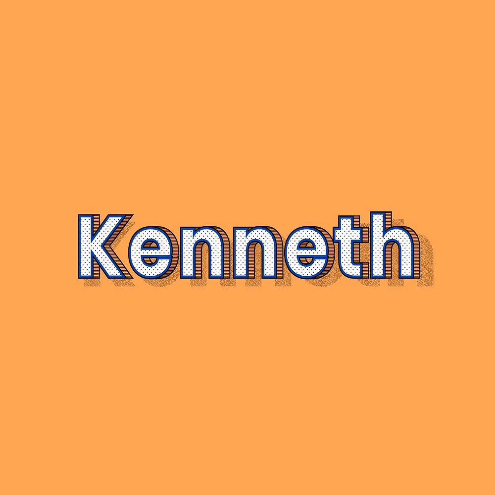 Kenneth name retro dotted style design