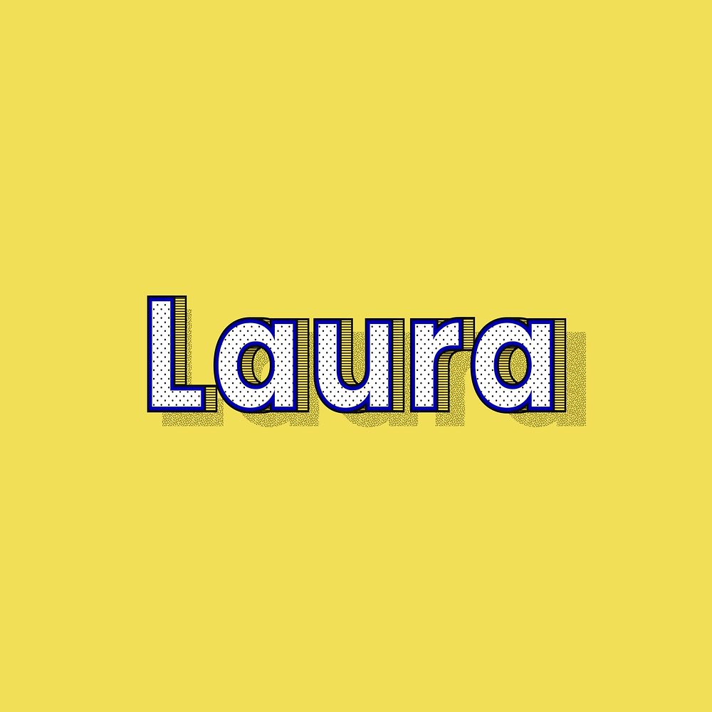 Laura name retro dotted style design
