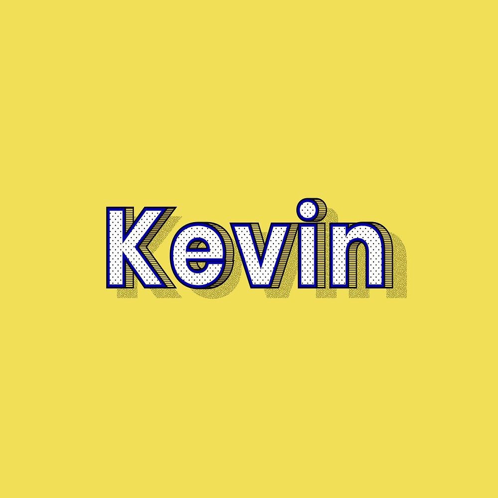 Male name Kevin typography text