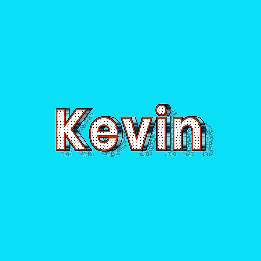 Kevin male name retro polka dot lettering