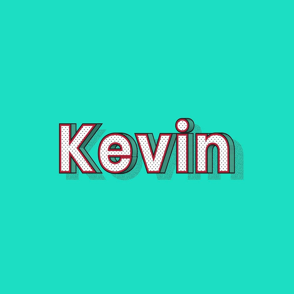 Kevin name lettering font shadow retro typography