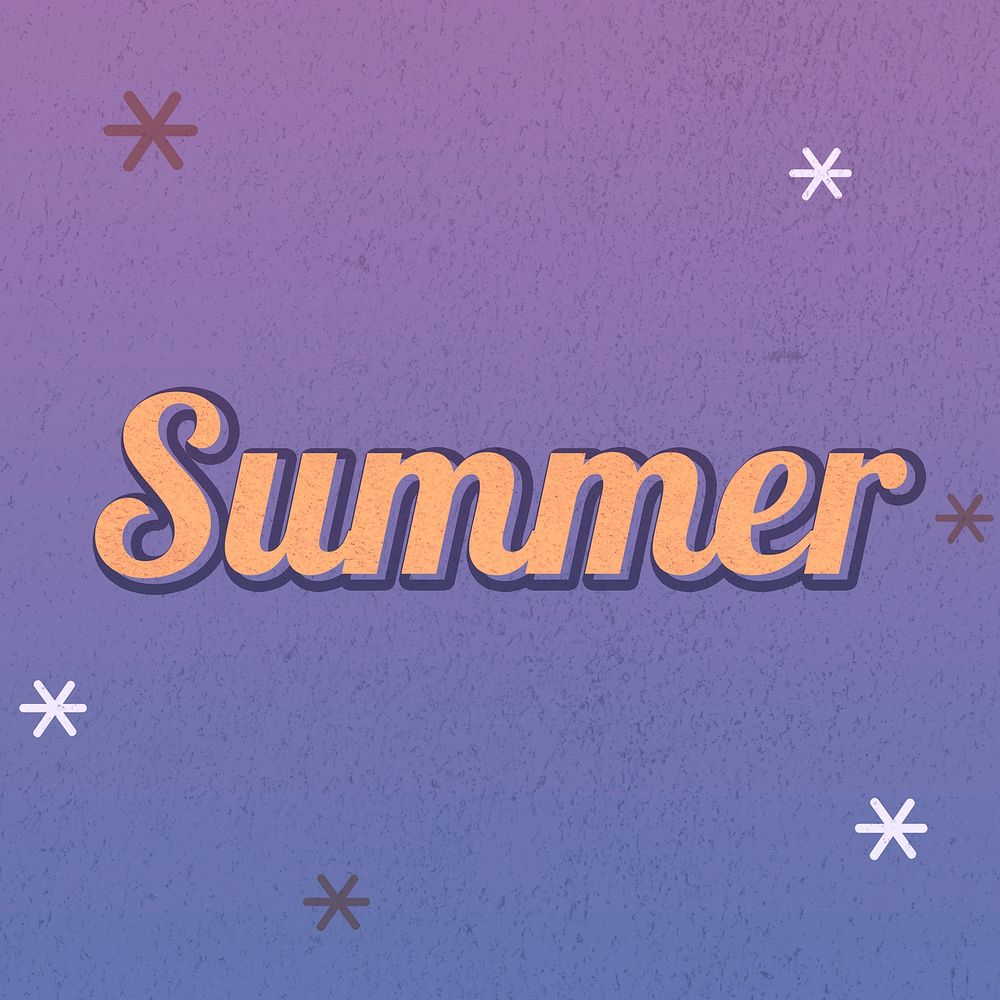 Summer text dreamy vintage star typography