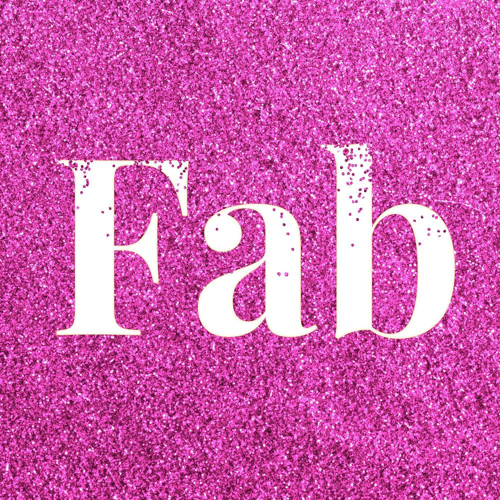 Pink glitter fab text typography festive effect