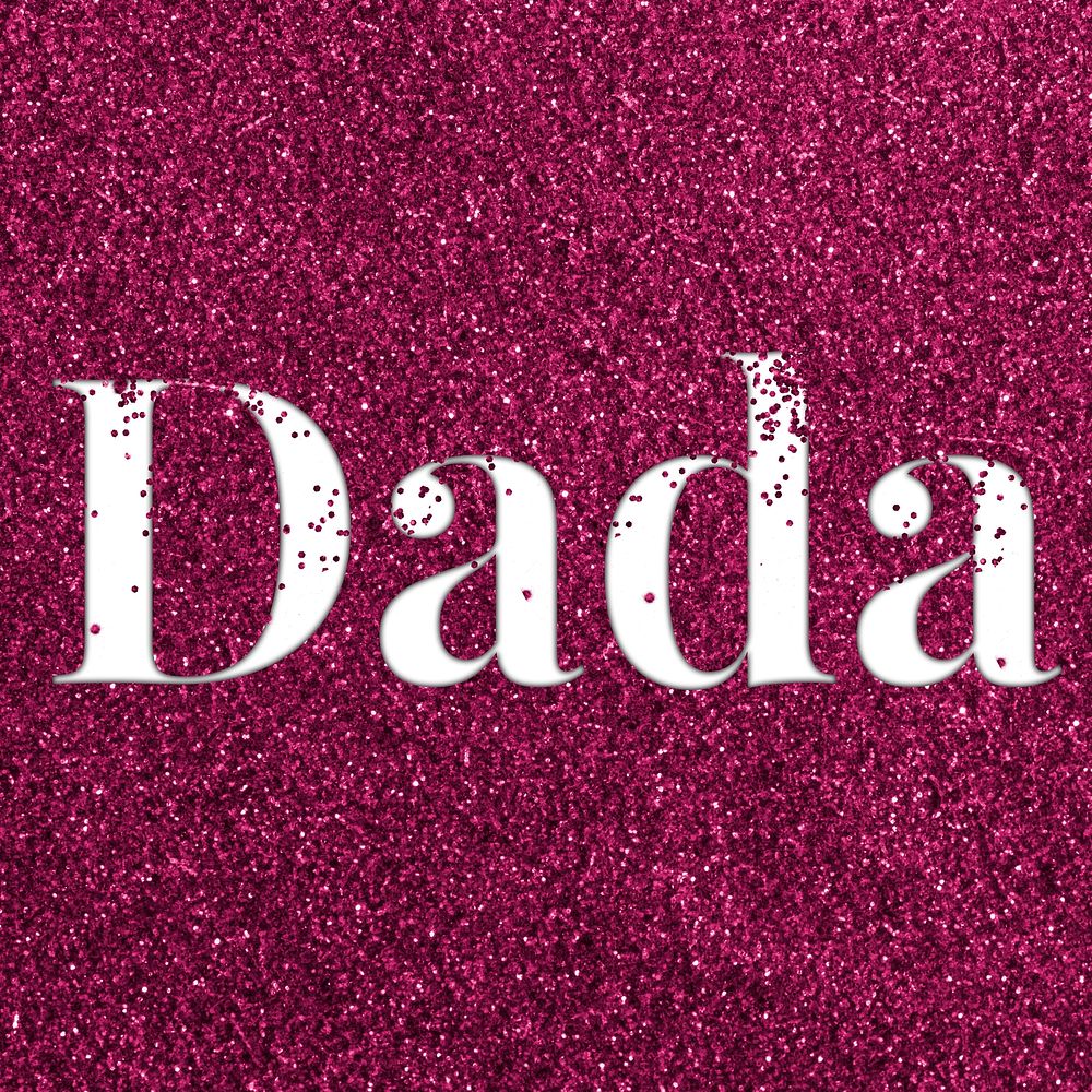 Ruby glitter dada text typography festive effect