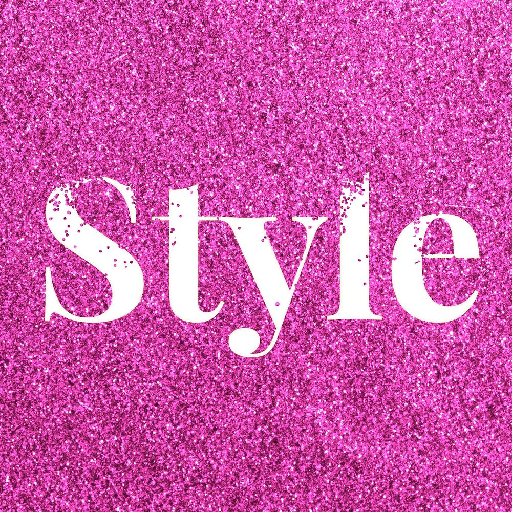 Pink glitter style lettering typography festive effect