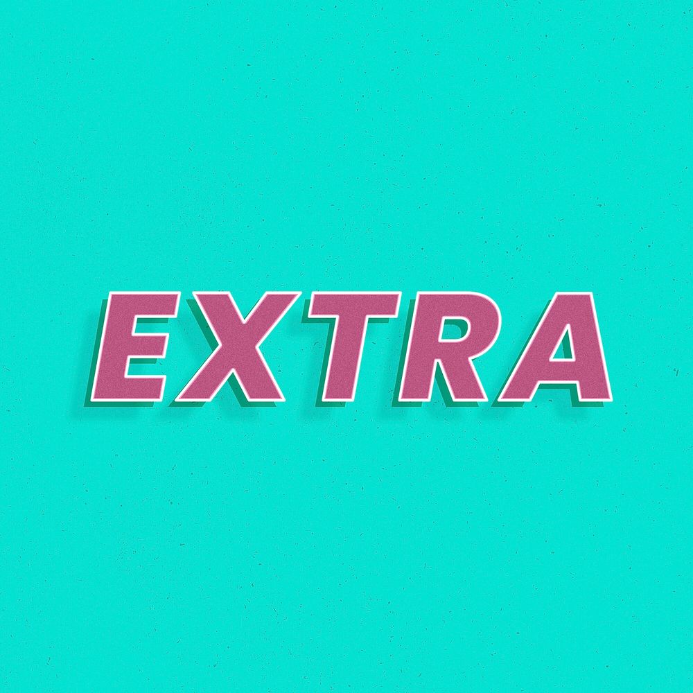 Extra lettering retro 3d effect typography