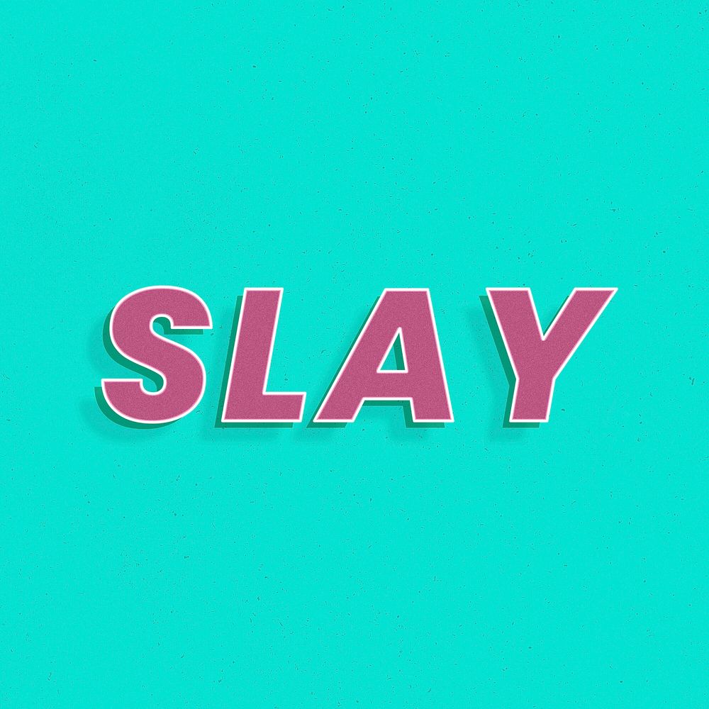 Slay text retro 3d effect typography lettering