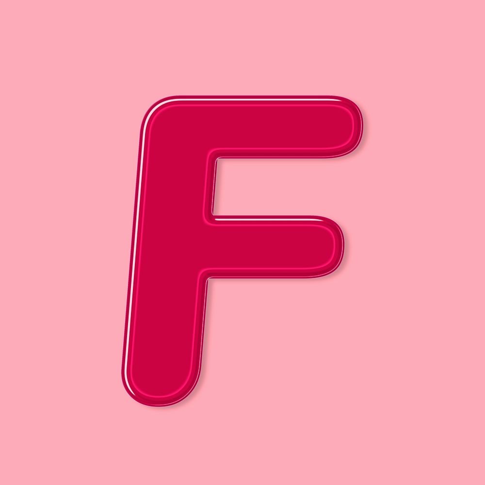 Jelly embossed psd letter F typography