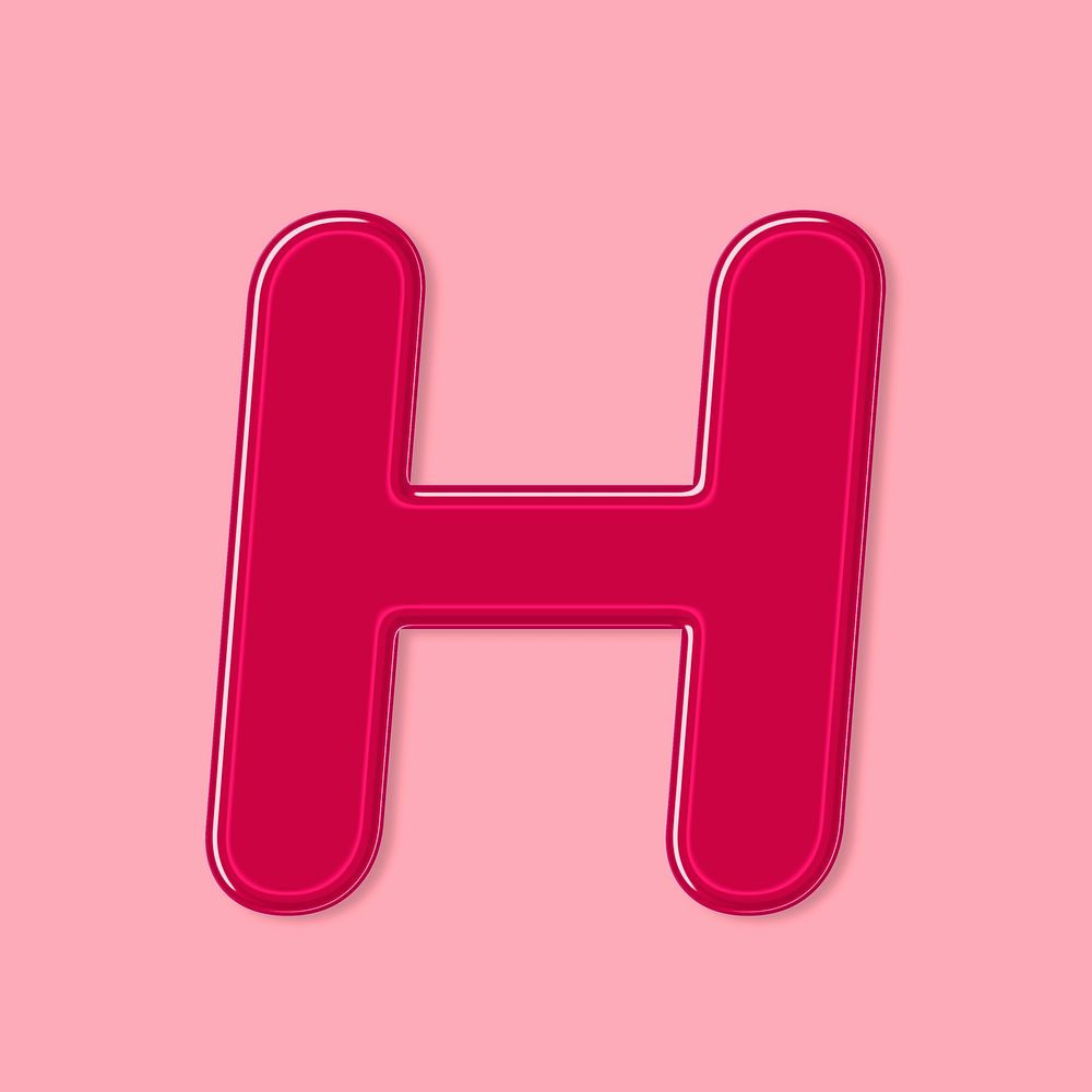 Bold jelly candy psd embossed letter H typography