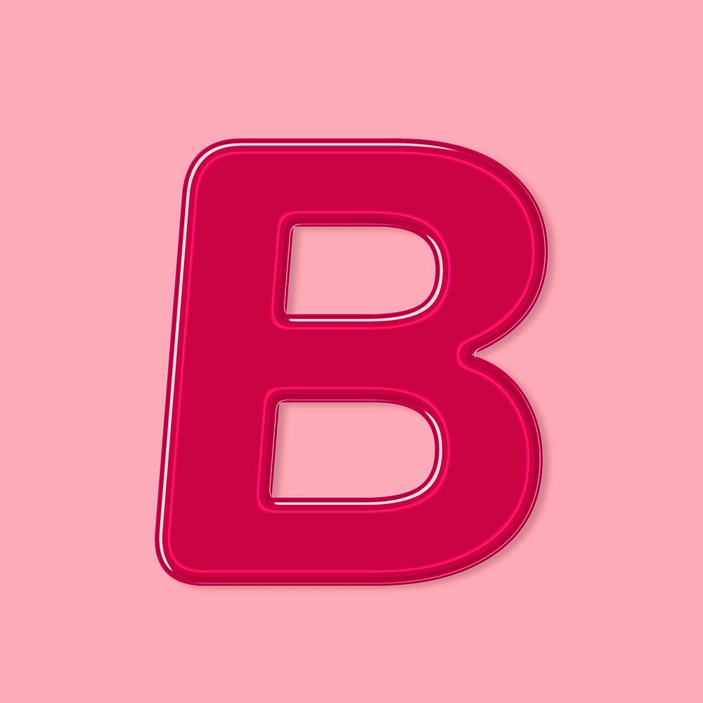 Letter B psd bold jelly glossy typography