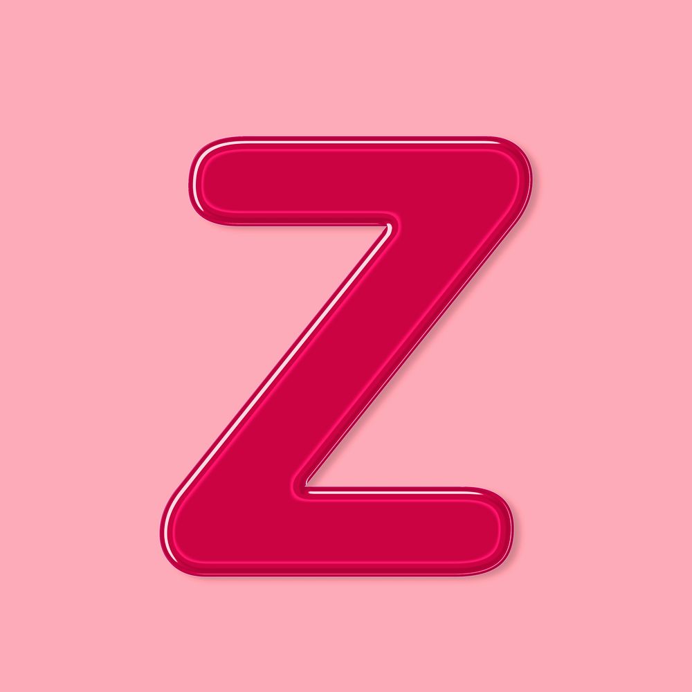 Psd jelly glossy bold letter Z typography