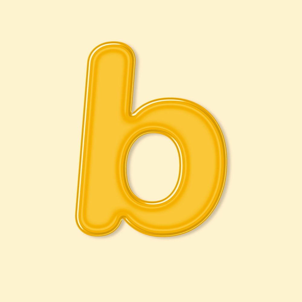 Letter b psd bold jelly glossy typography