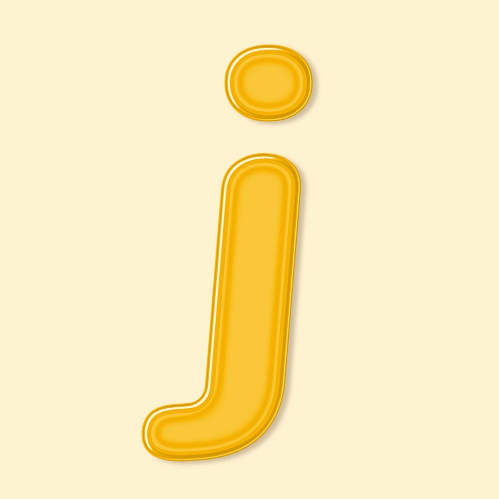 Psd jelly glossy bold letter j typography