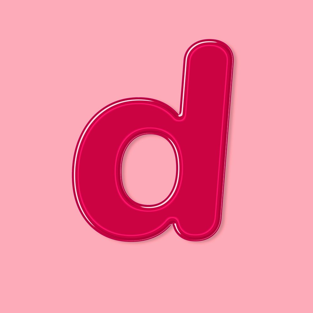 Psd jelly embossed letter d typography