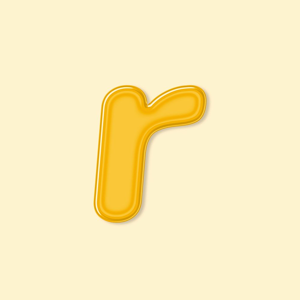 Jelly psd bold embossed letter r font
