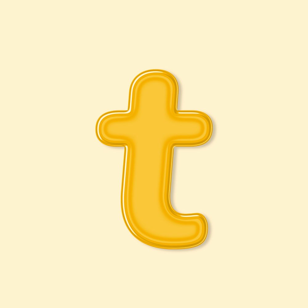 Jelly embossed letter t psd typography