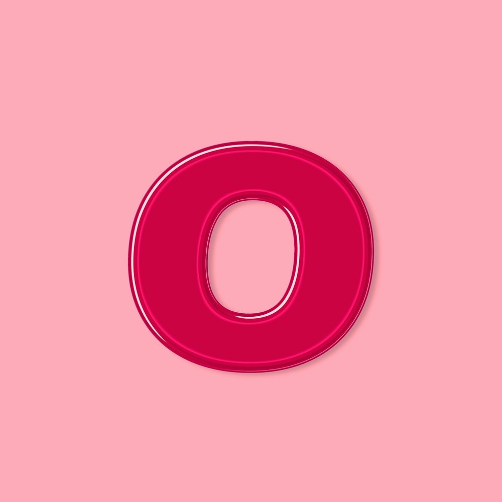 Jelly glossy letter o psd typography