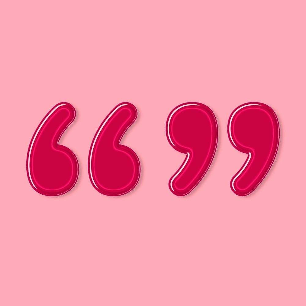 Jelly bold embossed psd quotation mark sign typography