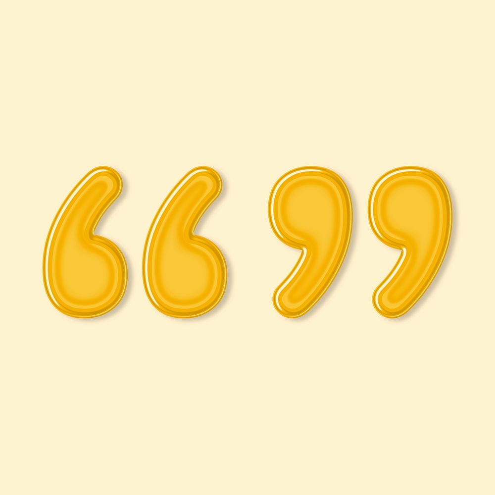 Jelly bold embossed psd quotation mark sign typography
