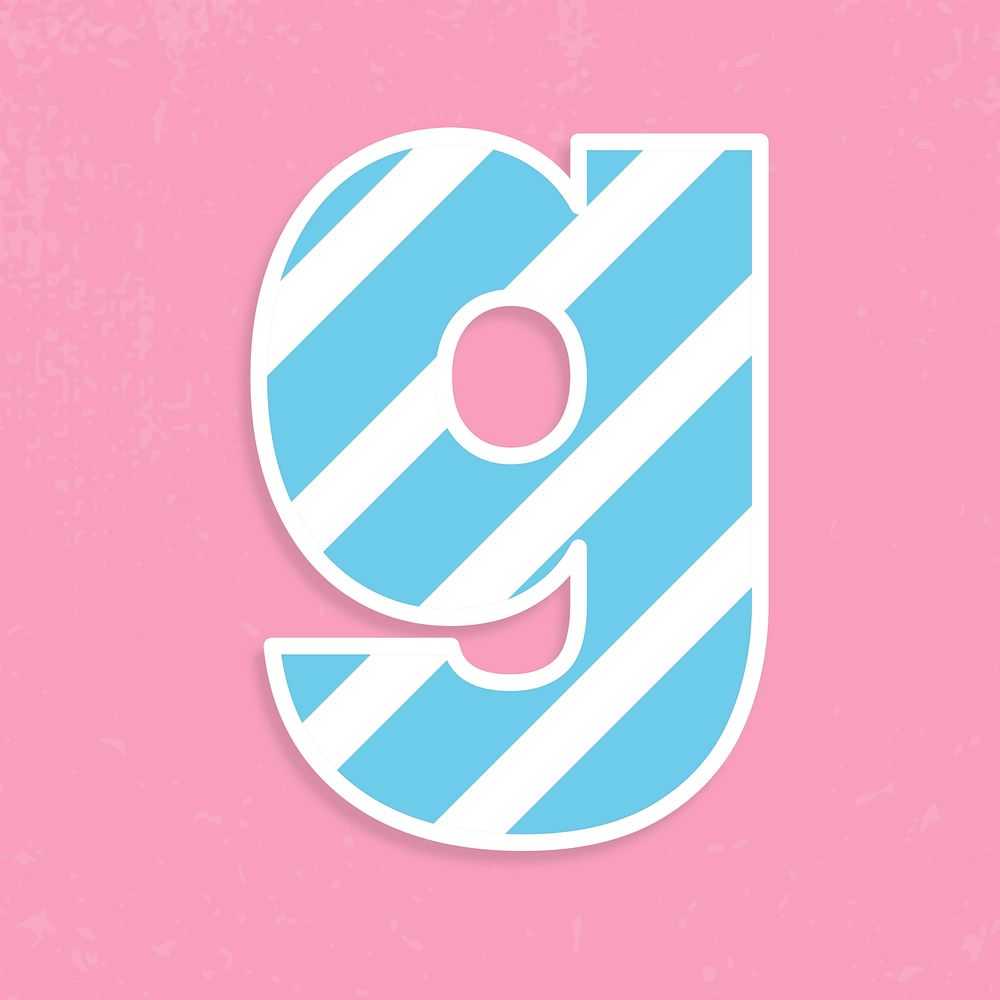 Psd letter g striped font