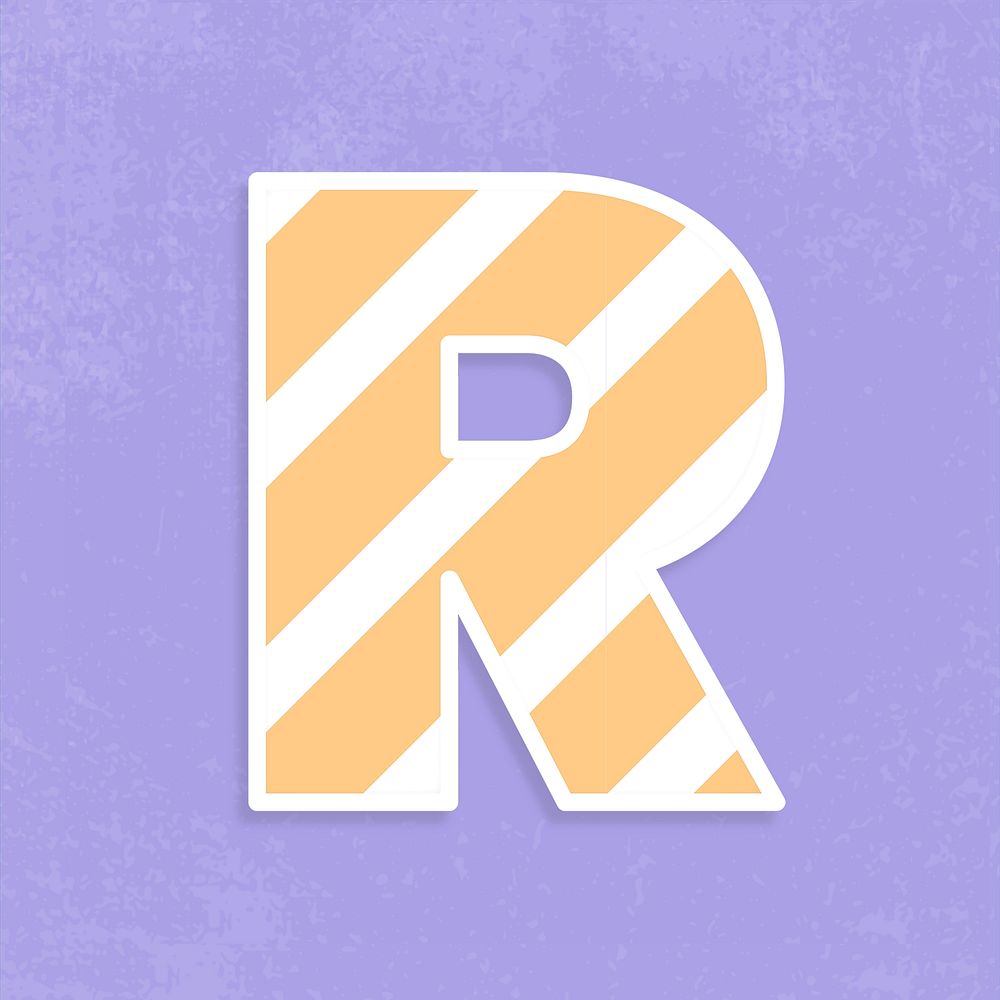 Psd letter r striped font | Premium PSD - rawpixel