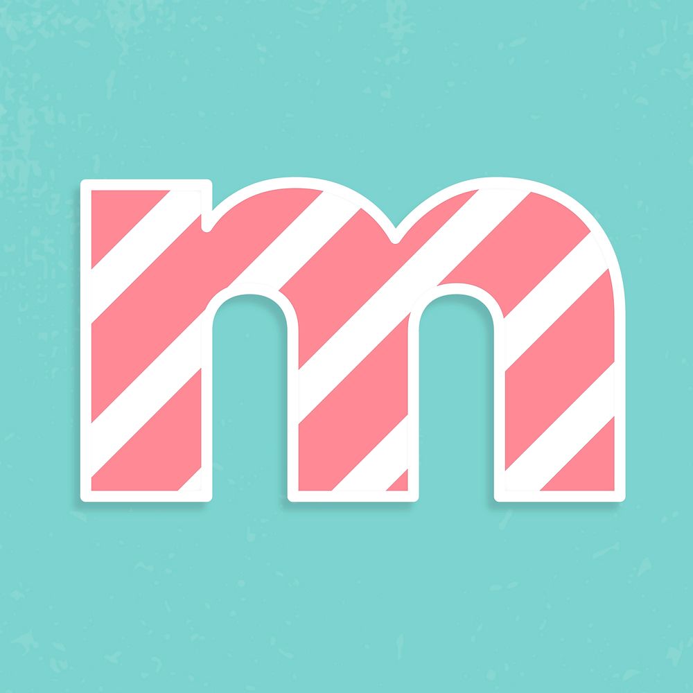 Psd letter m striped font