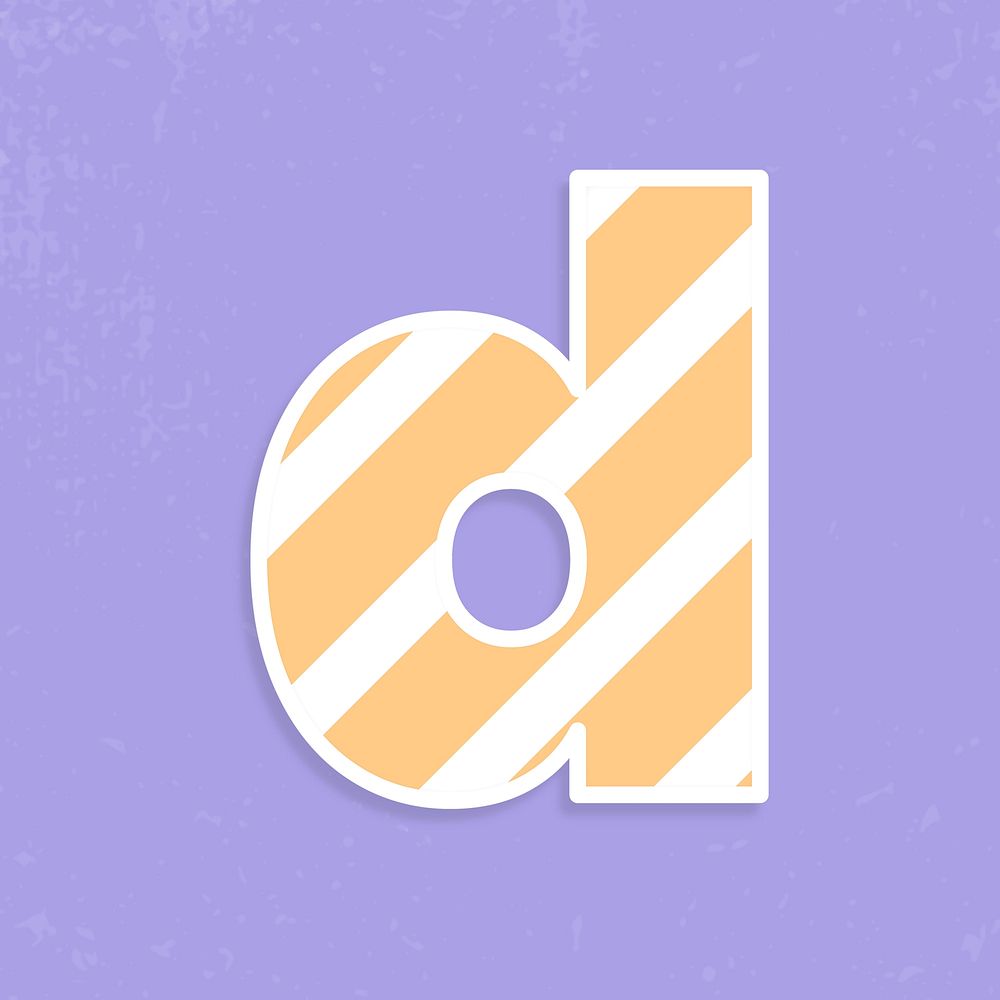 Psd letter d pastel striped font
