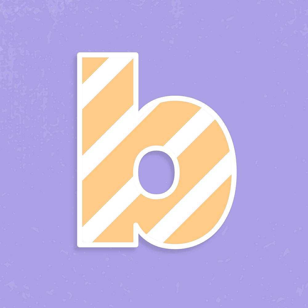 Psd letter b pastel striped font