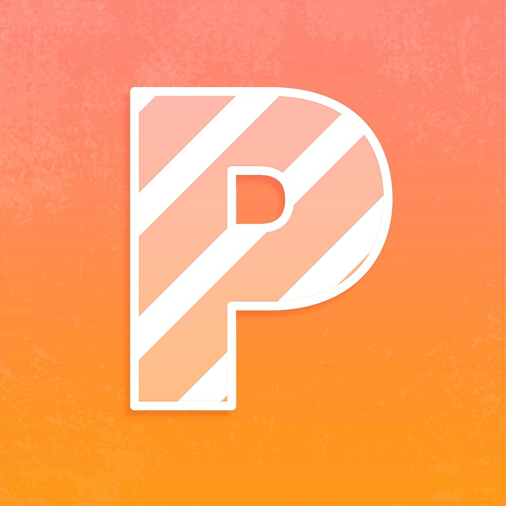 Psd letter p pastel gradient font