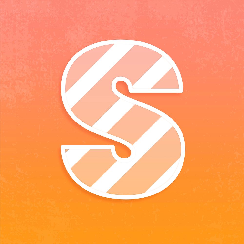 Psd letter s pastel striped font