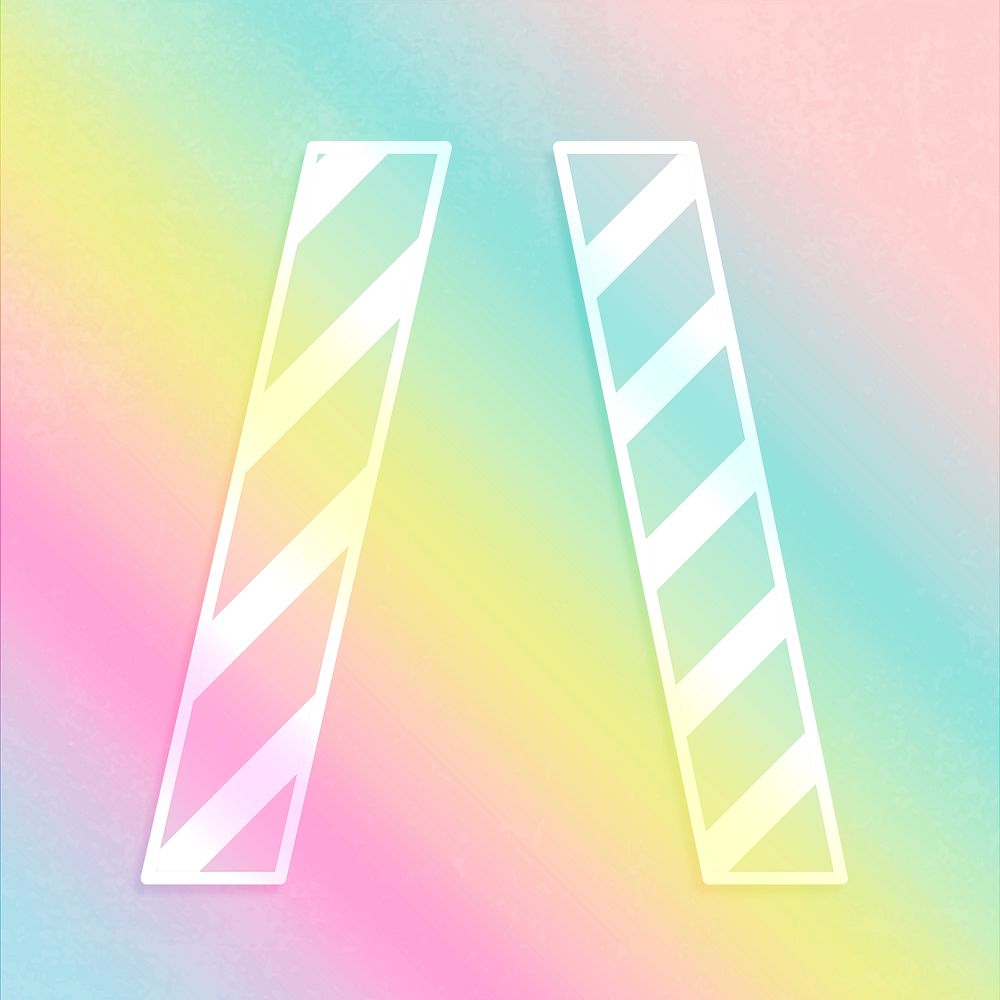 Rainbow gradient slash sign psd typography