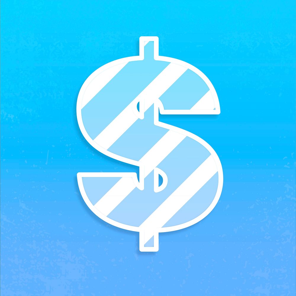 Dollar sign word typography psd
