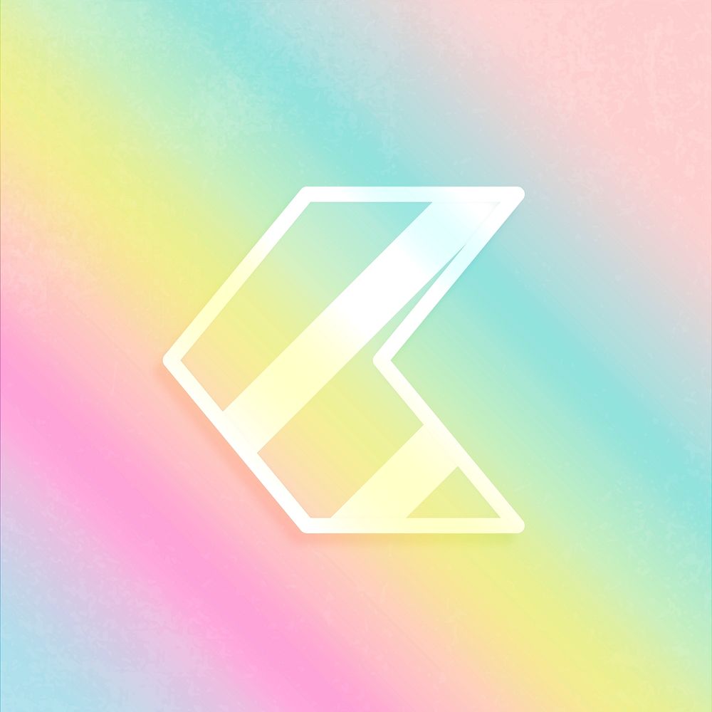 Less than sign psd rainbow gradient typography