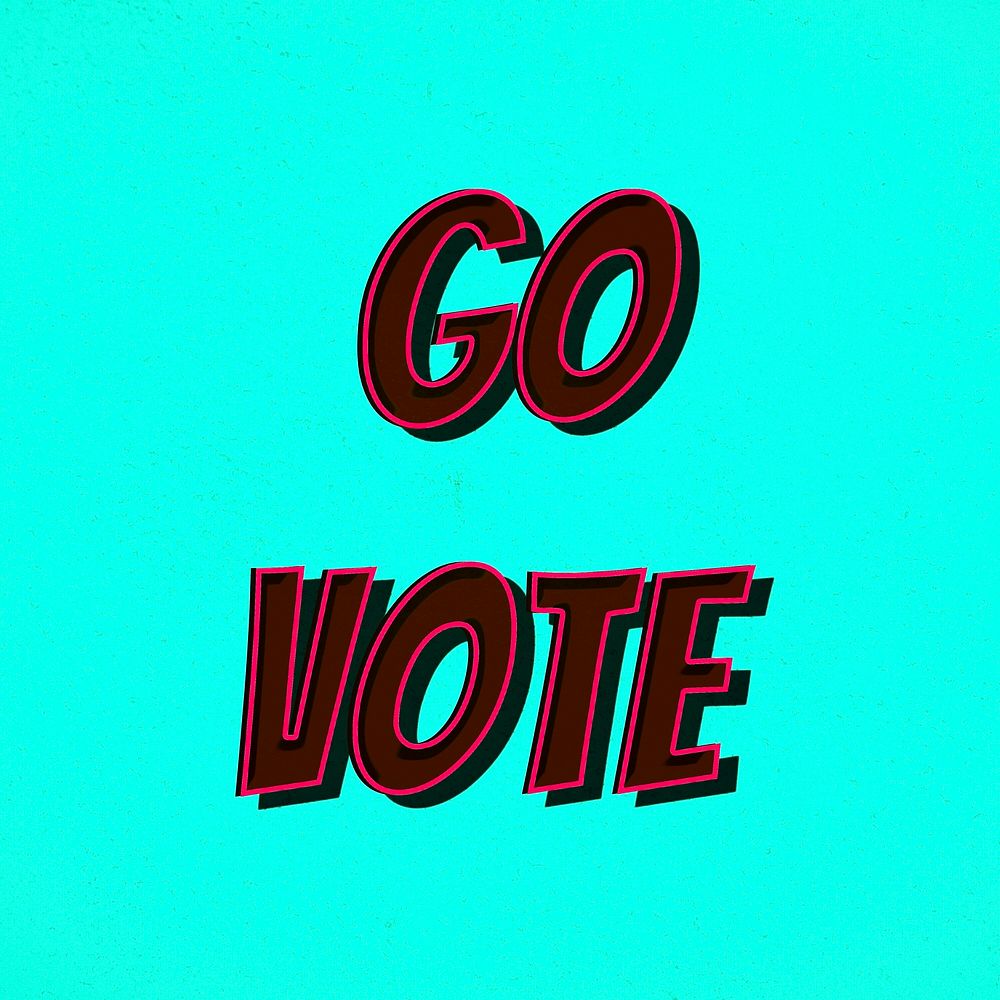Go vote comic retro lettering illustration