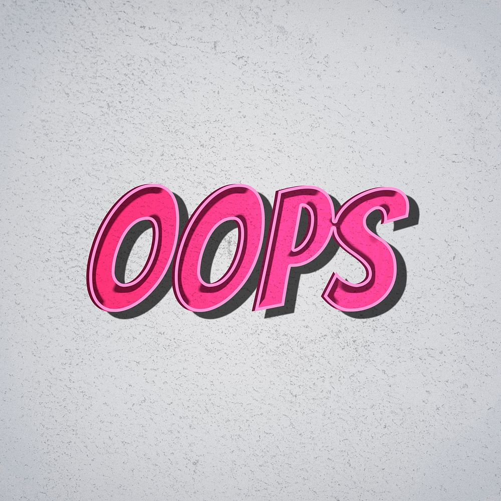 Oops word retro font style illustration