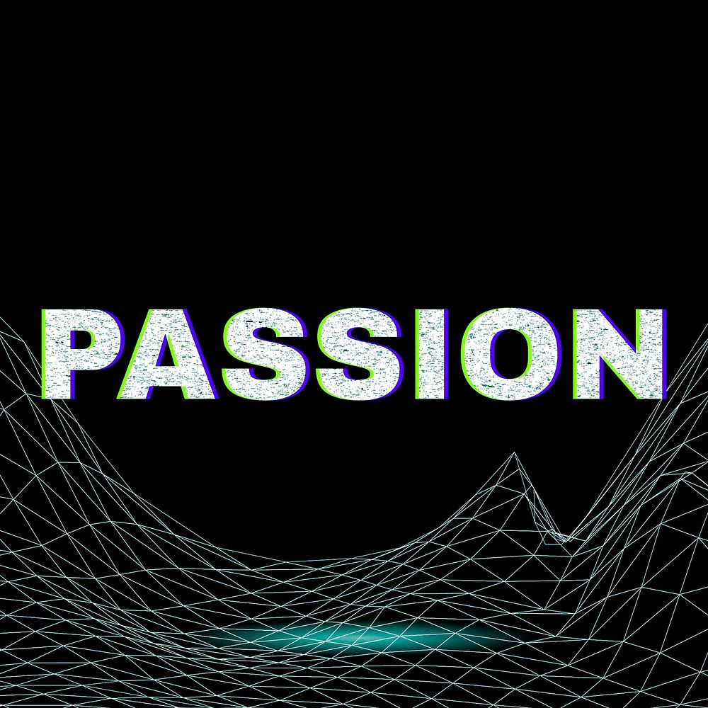 Vaporwave futuristic passion text neon font