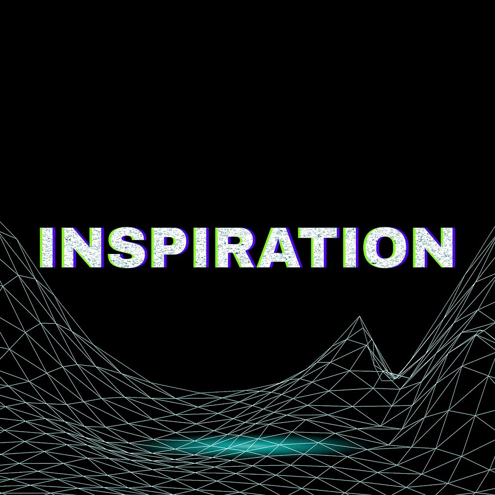 Futuristic inspiration neon word typography