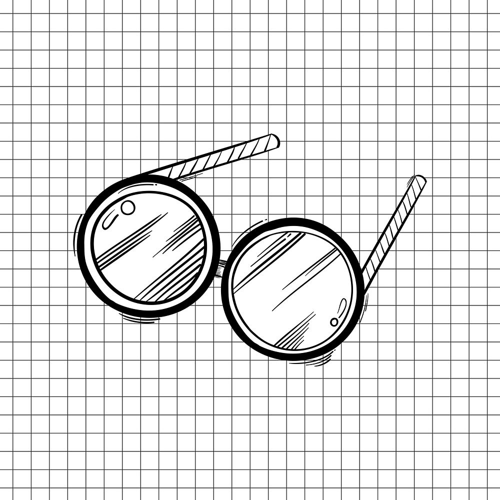 Glasses cartoon doodle hand drawn clipart