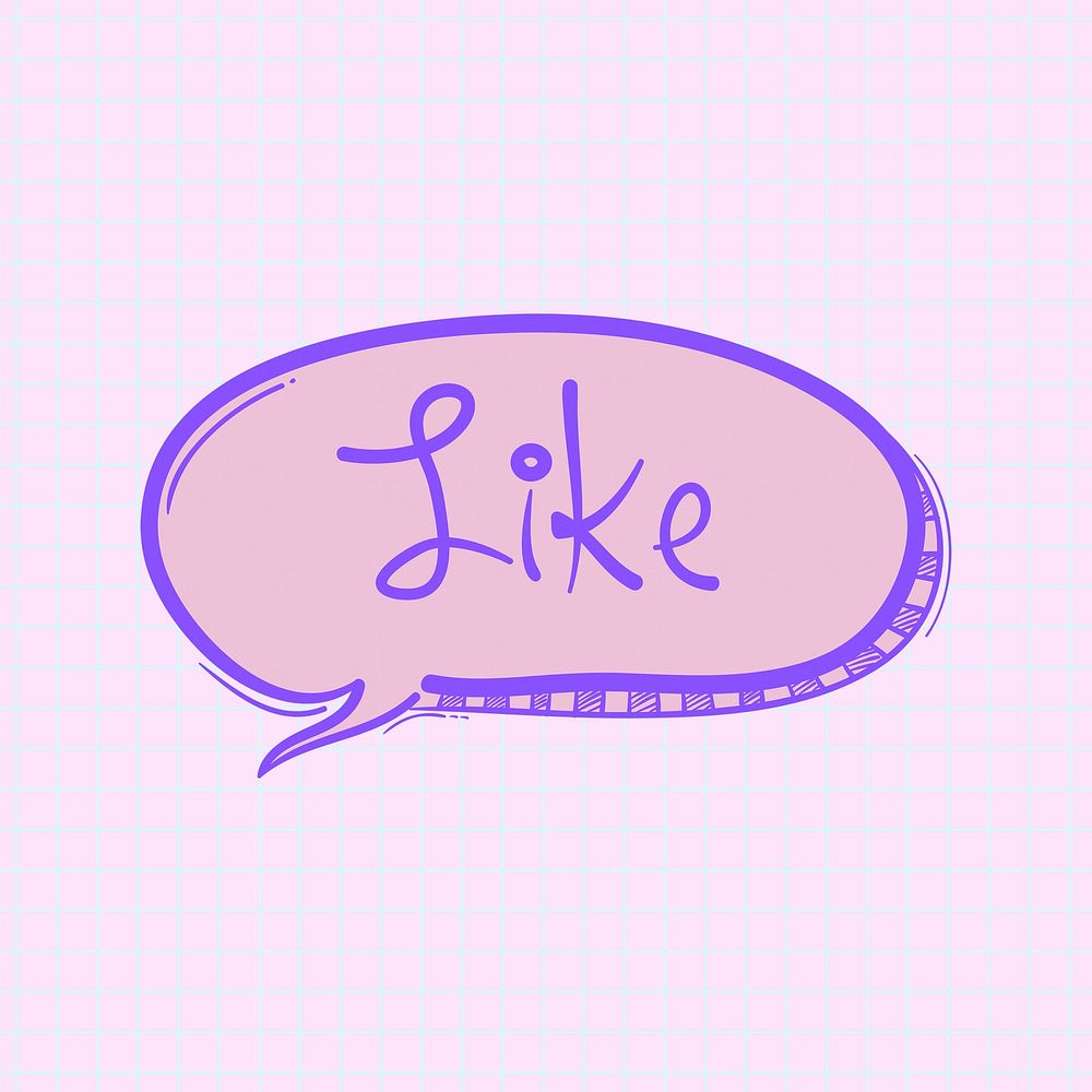 Like word cloud cartoon doodle hand drawn clipart