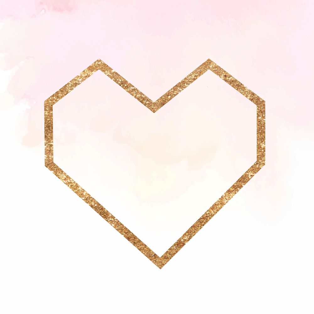 Glitter heart valentine's day vector icon 