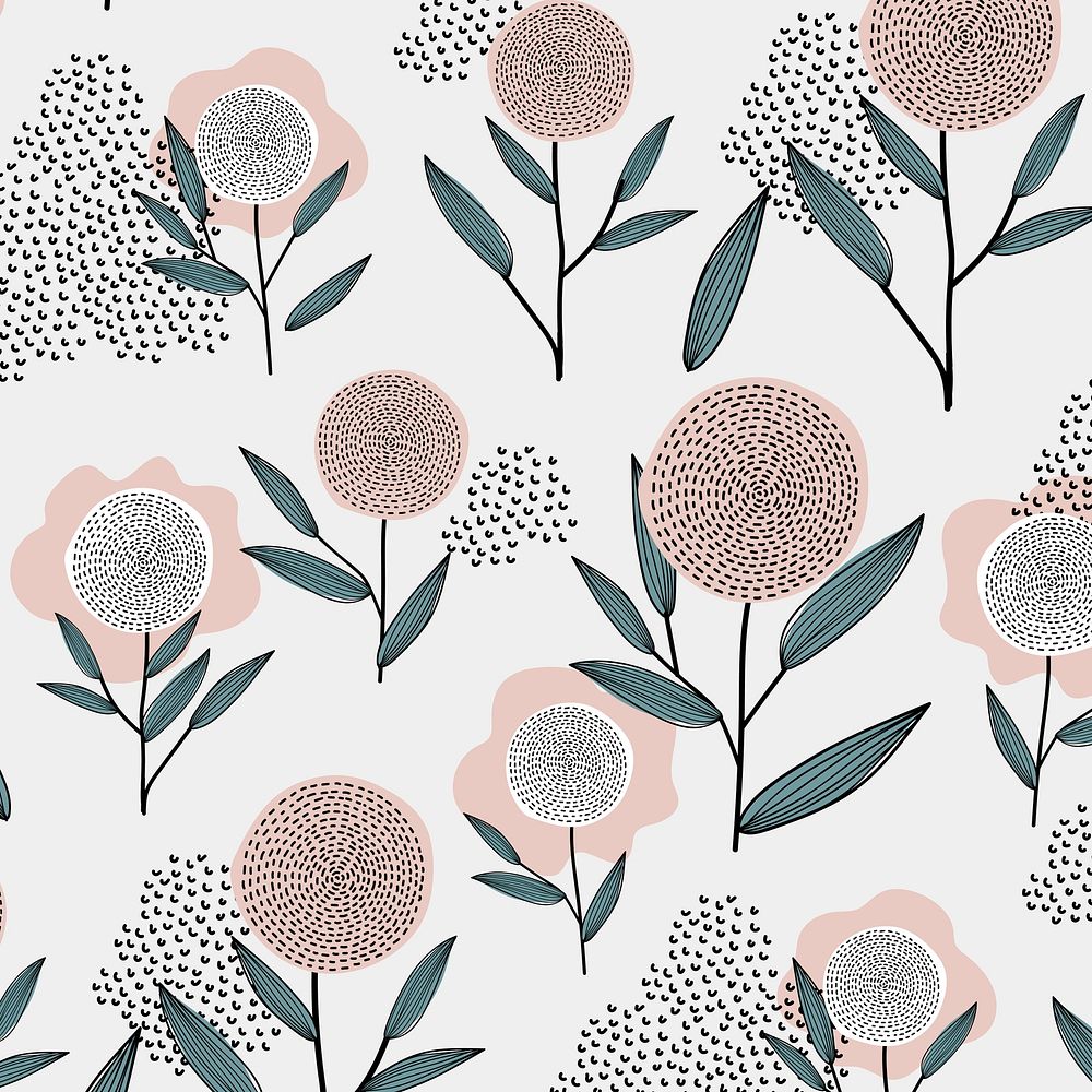 Floral background, pink flower illustration