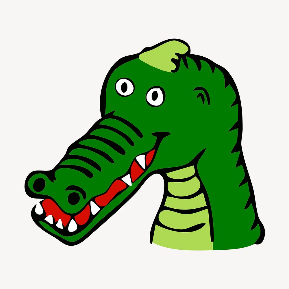 Crocodile cartoon clipart, illustration vector. Free public domain CC0 image.