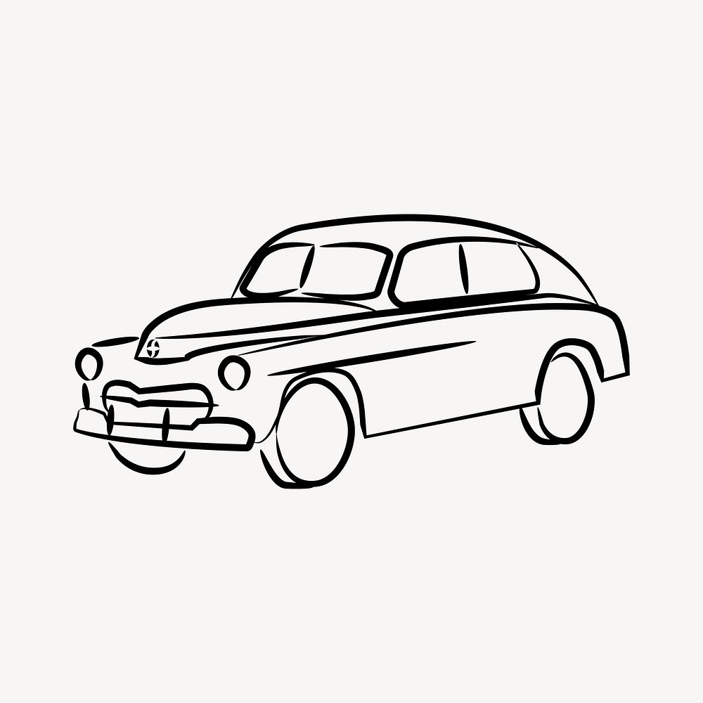 Premium Vector | Car outline line art coloring page