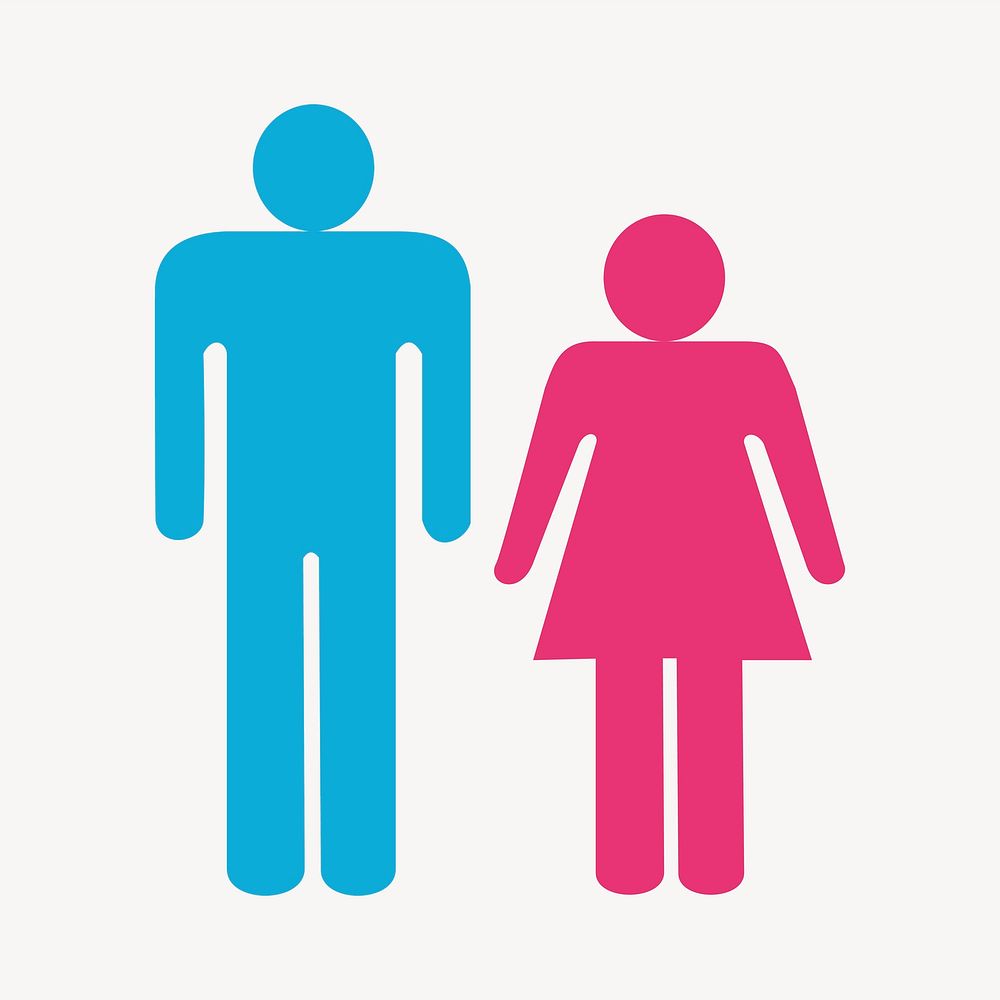Man & woman symbol collage element illustration vector. Free public domain CC0 image.