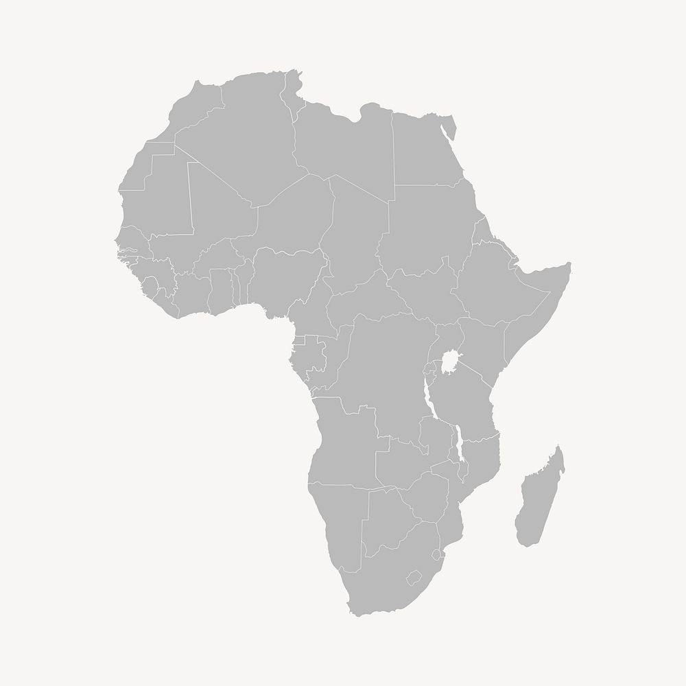 Africa map clipart illustration psd. Free public domain CC0 image.