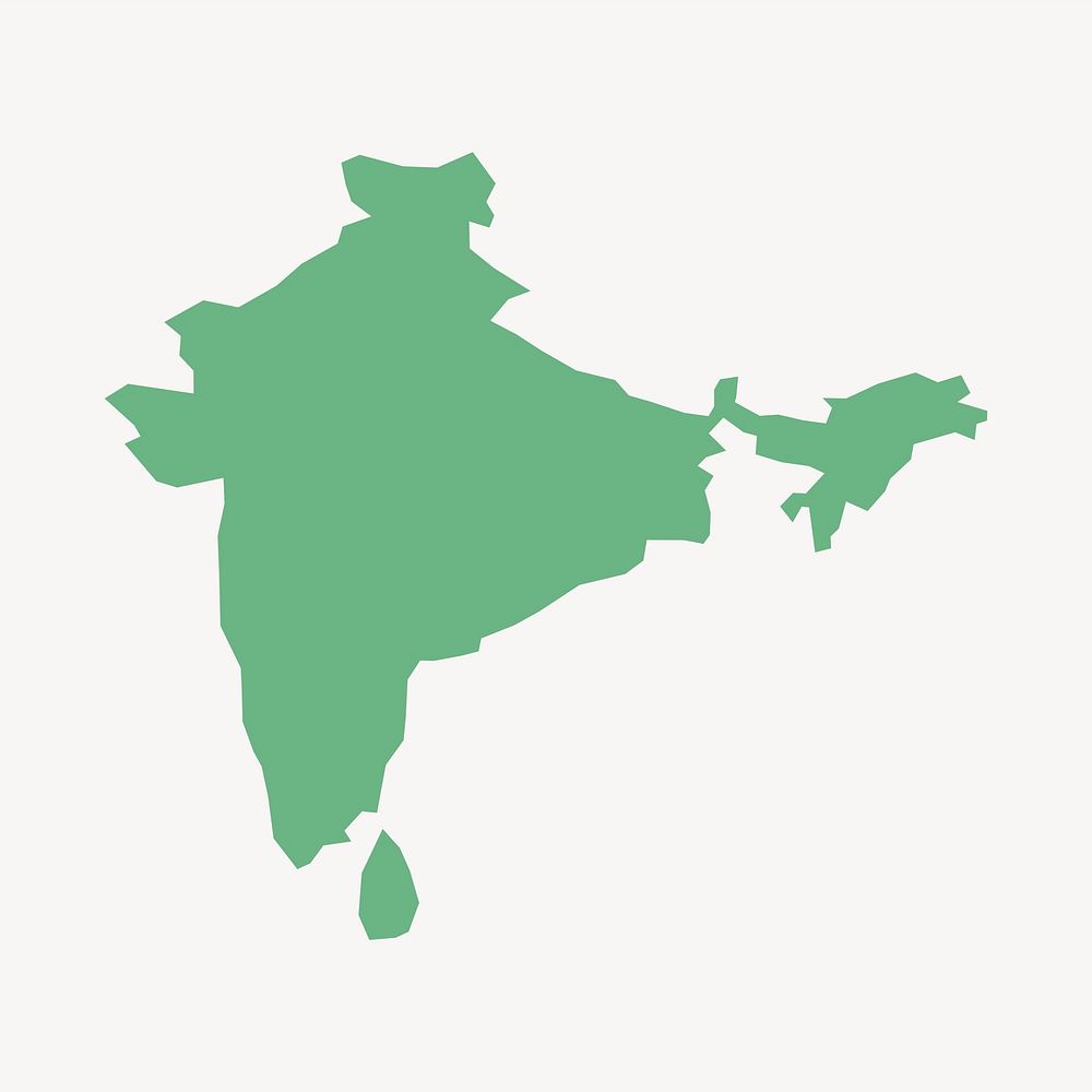 India map collage element illustration vector. Free public domain CC0 image.