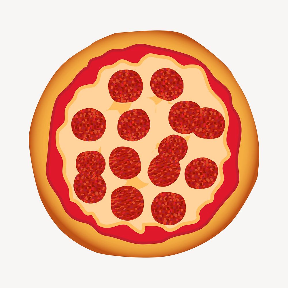 Pizza collage element illustration vector. Free public domain CC0 image.